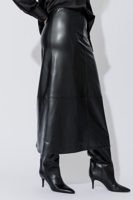 Matte Black Faux Leather Skirt