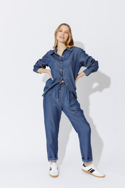 Dark Denim Tencel Dart Pant