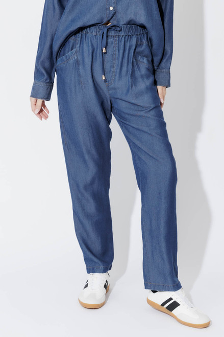 Dark Denim Tencel Dart Pant