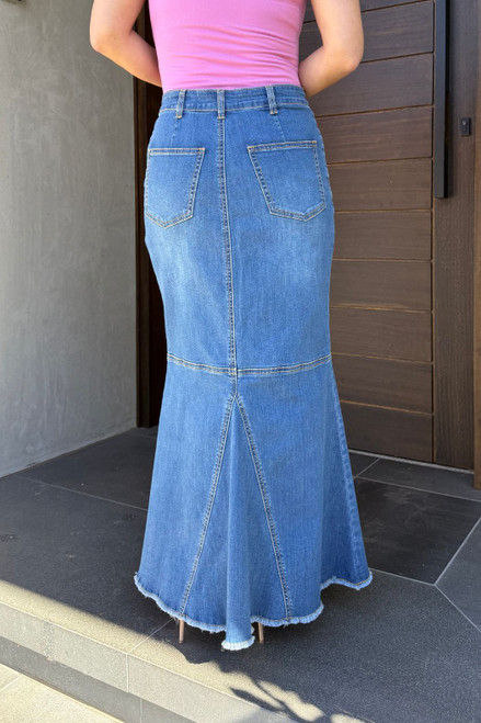 Light Denim Flippy Skirt
