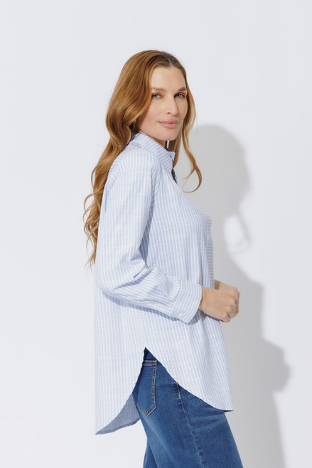 Blue Cotton Milan Blogger Shirt