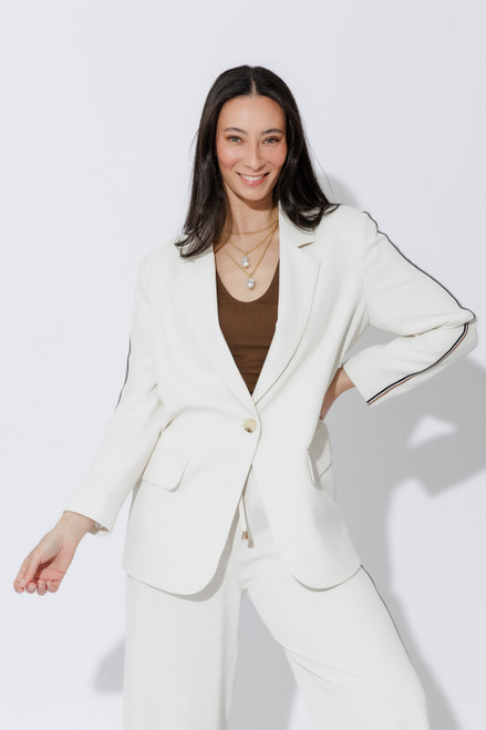 Ivory Stripe Boyfriend Blazer
