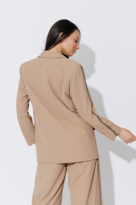 Caramel Stripe Boyfriend Blazer