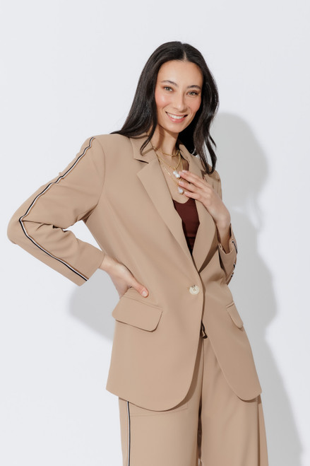 Caramel Stripe Boyfriend Blazer