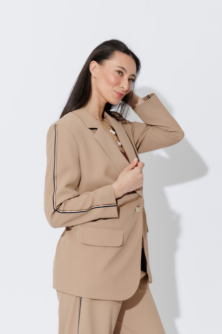 Caramel Stripe Boyfriend Blazer