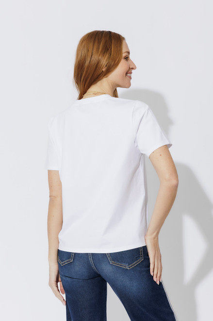 White Embroidered Logo T-Shirt