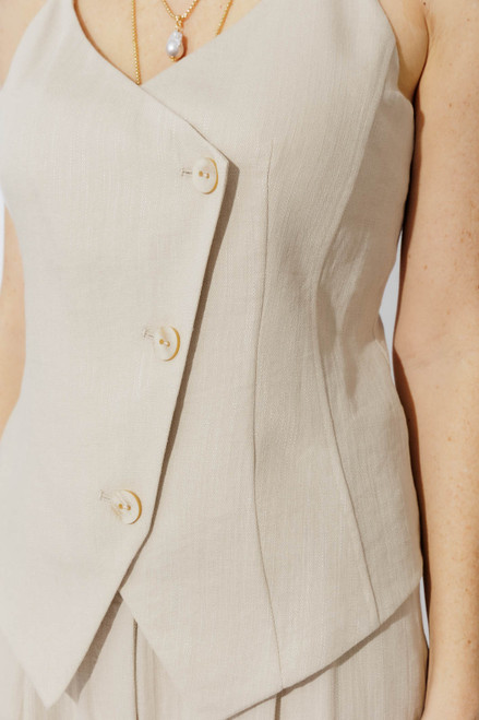 Oatmeal Linen Bustier Cami