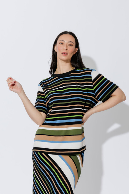 Blue/Green Stripe Boxy T-Shirt