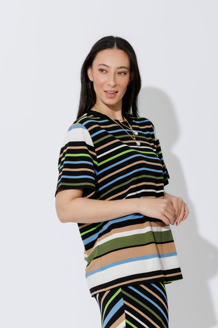 Blue/Green Stripe Boxy T-Shirt