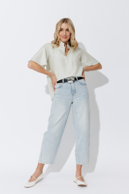 Light Denim Barrel Jean