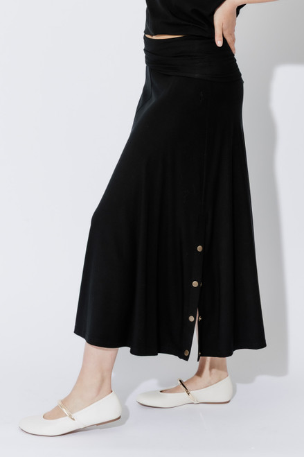 Black Tencel Stud Skirt