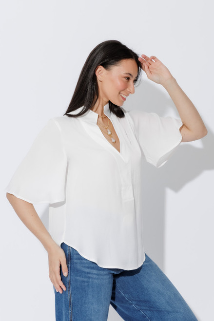 White Milan Fluted Blogger Shirt