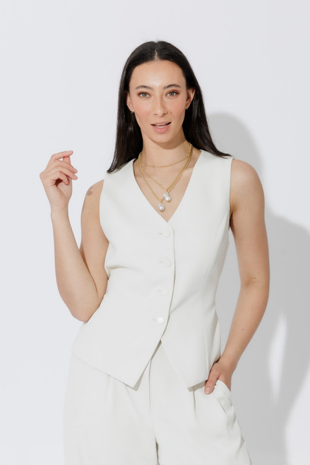 Ecru Euro Tailored Vest Ecru Euro Tailored Vest
