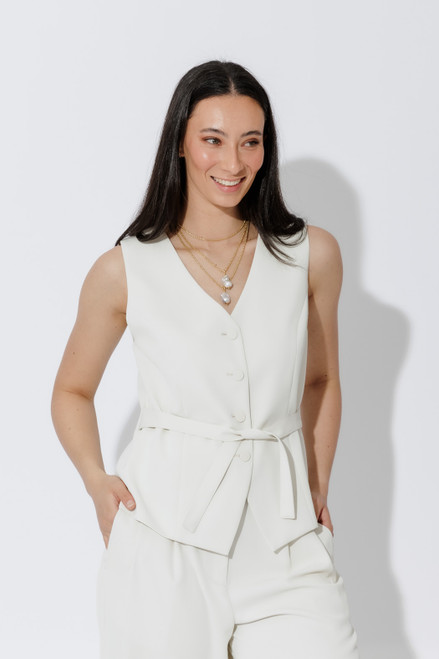 Ecru Euro Tailored Vest Ecru Euro Tailored Vest