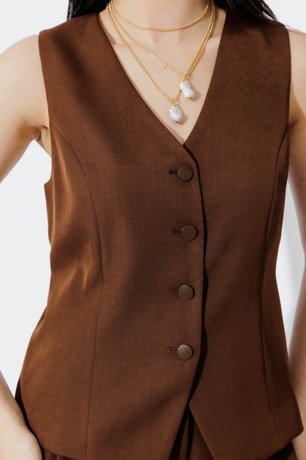 Chocolate Euro Tailored Vest Chocolate Euro Tailored Vest
