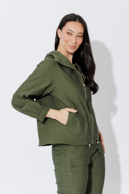 Khaki Lux Sport Hooded Jacket Khaki Lux Sport Hooded Jacket