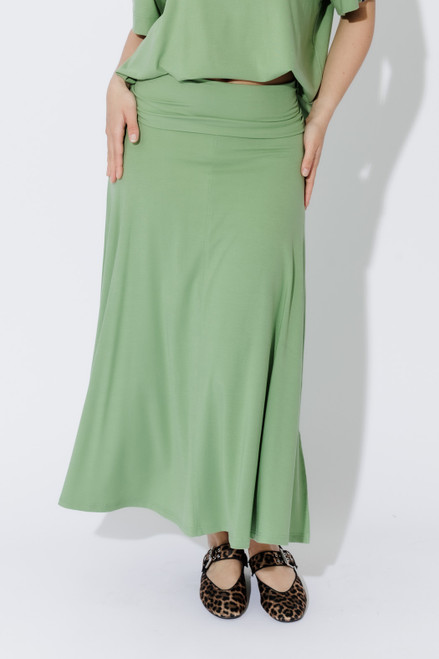 Mint Tencel Roll Top Skirt Mint Tencel Roll Top Skirt