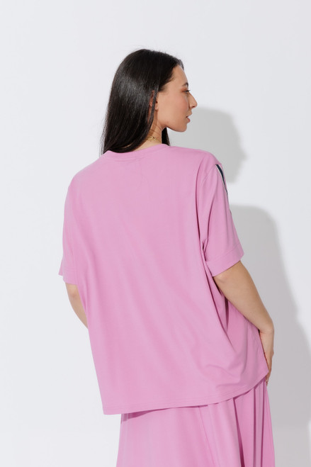 Pink Tencel Stripe T-Shirt Pink Tencel Stripe T-Shirt