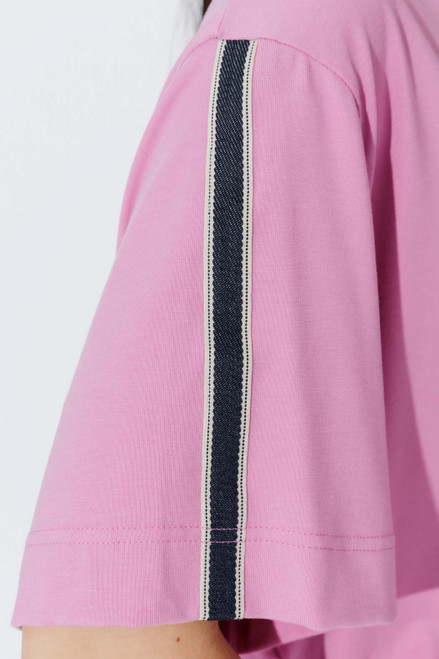 Pink Tencel Stripe T-Shirt Pink Tencel Stripe T-Shirt