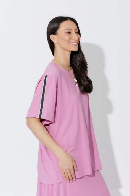 Pink Tencel Stripe T-Shirt Pink Tencel Stripe T-Shirt