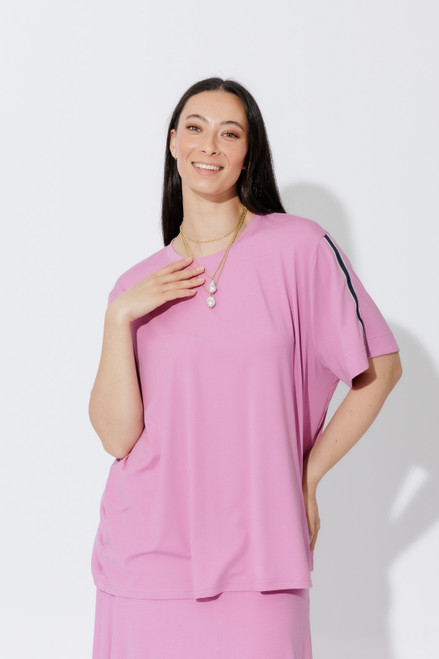 Pink Tencel Stripe T-Shirt Pink Tencel Stripe T-Shirt