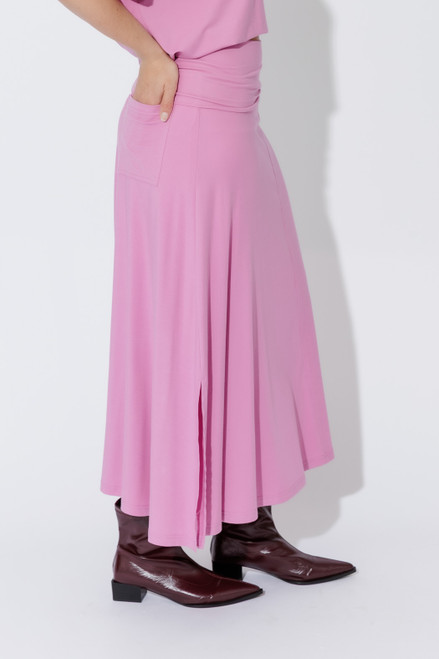 Pink Tencel Roll Top Skirt Pink Tencel Roll Top Skirt