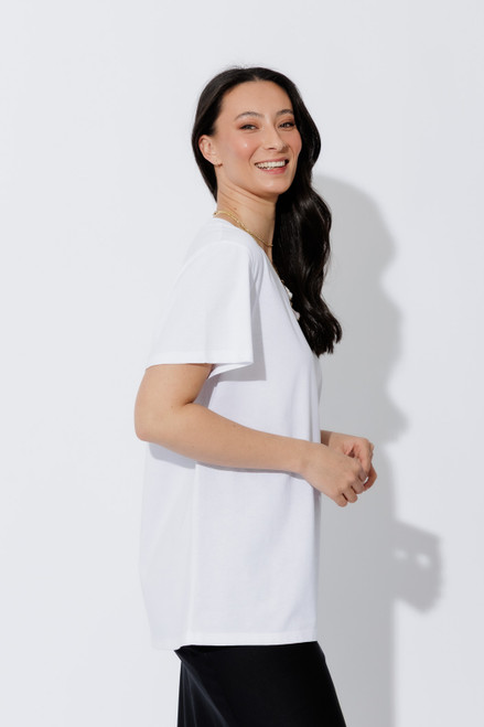 White Oversized V-Neck T-Shirt White Oversized V-Neck T-Shirt