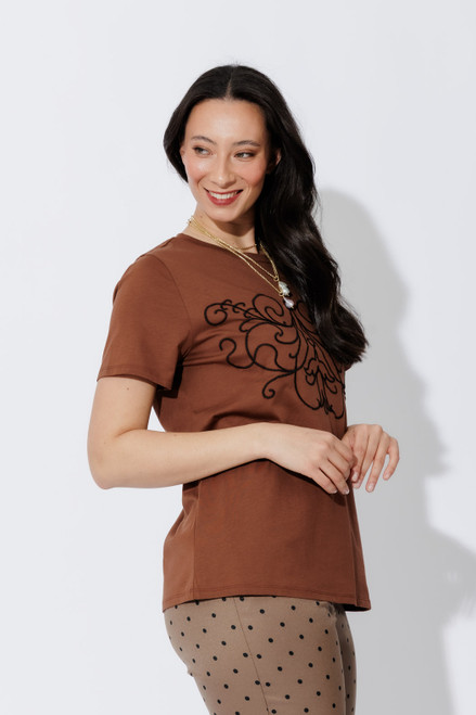 Mocha Embroidered T-Shirt Mocha Embroidered T-Shirt