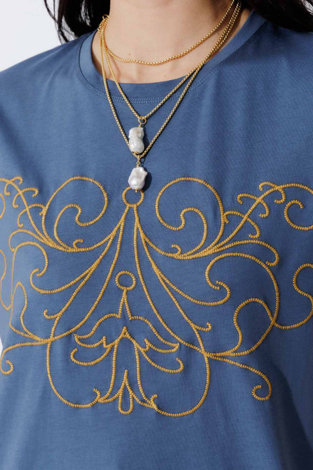 Slate Embroidered T-Shirt Slate Embroidered T-Shirt