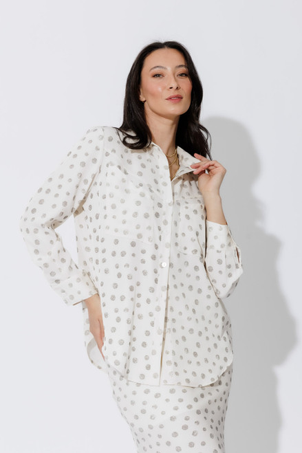 Ivory Spot Angle Pocket Shirt
