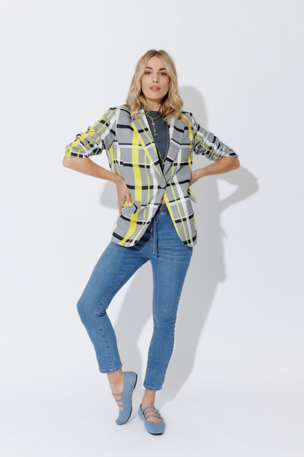 Neon Check Boyfriend Blazer