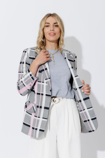Pink Check Boyfriend Blazer
