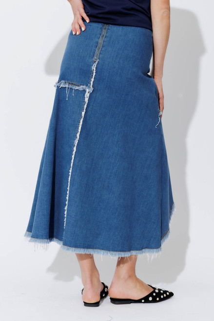 Light Denim Fringe Skirt Light Denim Fringe Skirt
