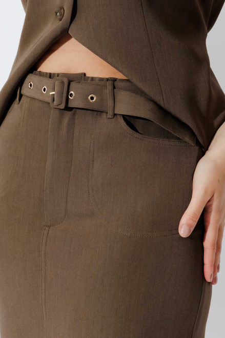 Khaki Belted Skirt