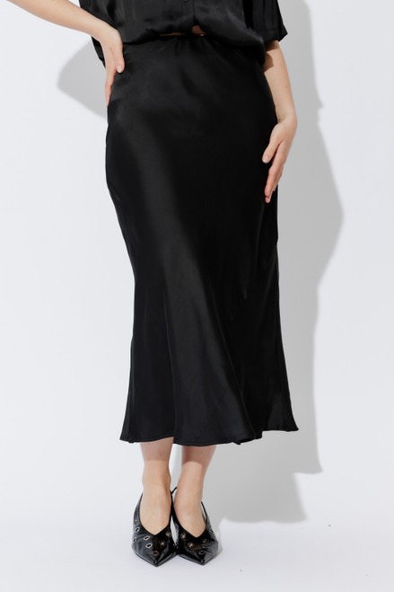 Black Silky Bias Skirt