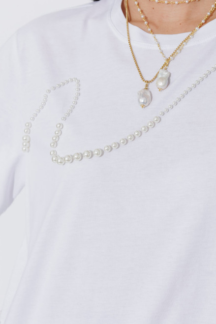 White Pearl Oversized T-Shirt
