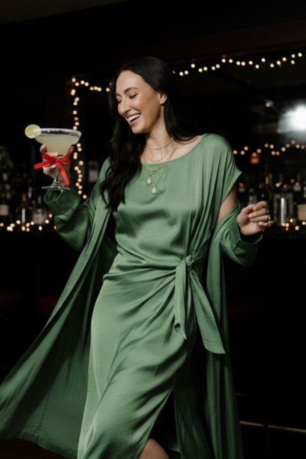 Green Silky Harlow Dress