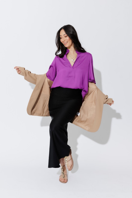 Magenta Milan Fluted Blogger Shirt