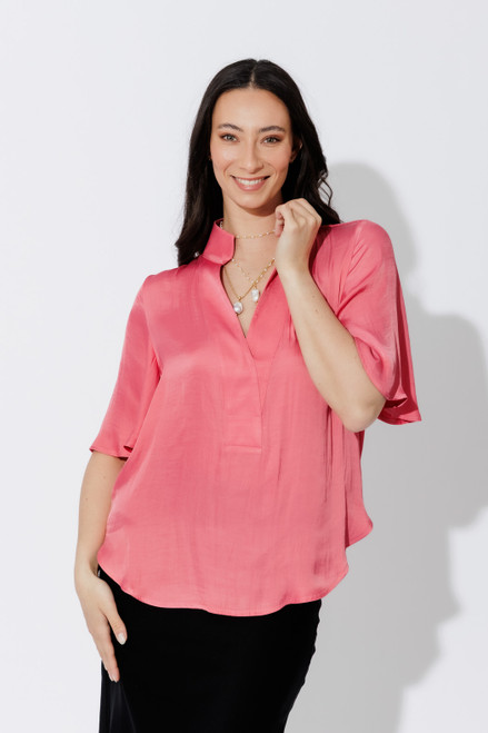 Coral Milan Fluted Blogger Shirt Coral Milan Fluted Blogger Shirt