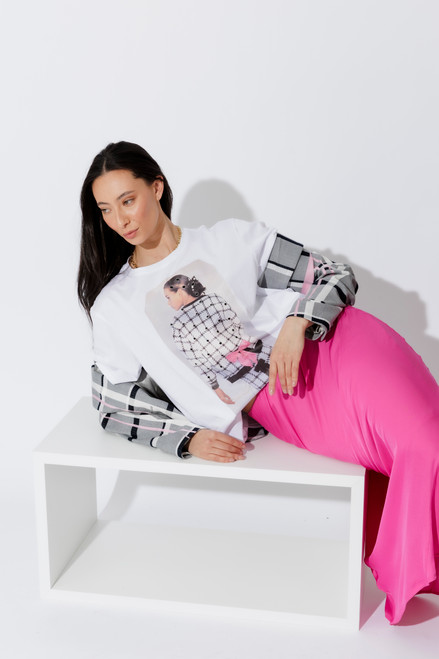 White Dolly Bow Magazine 1987 Oversized T-Shirt