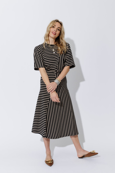 Black/Beige Stripe Knit Dress Black/Beige Stripe Knit Dress