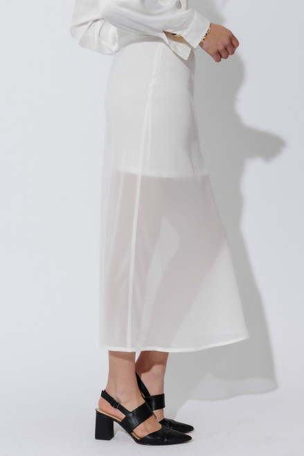 White Chiffon Bias Skirt