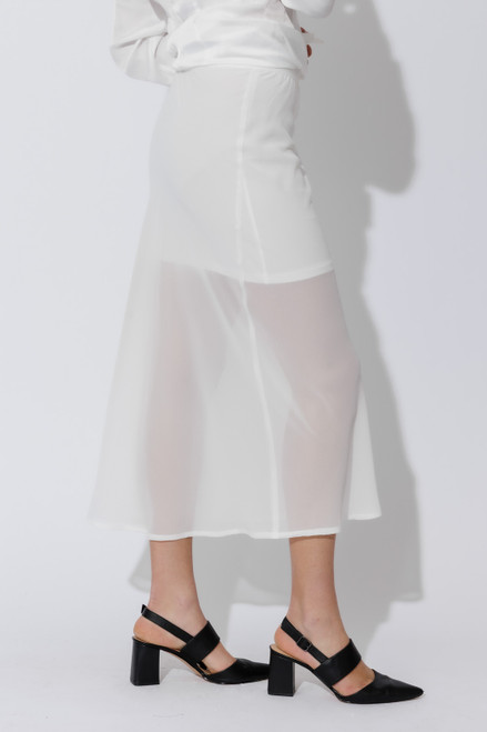 White Chiffon Bias Skirt White Chiffon Bias Skirt