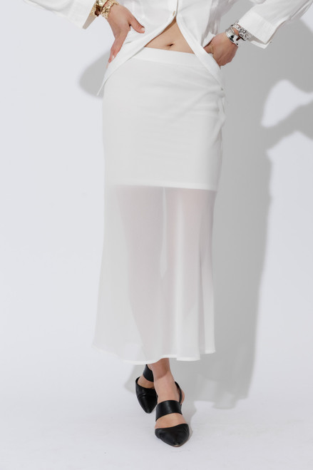 White Chiffon Bias Skirt White Chiffon Bias Skirt