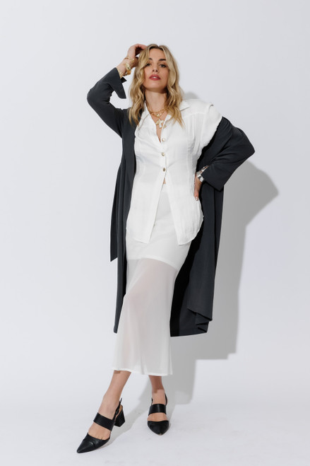 White Chiffon Bias Skirt