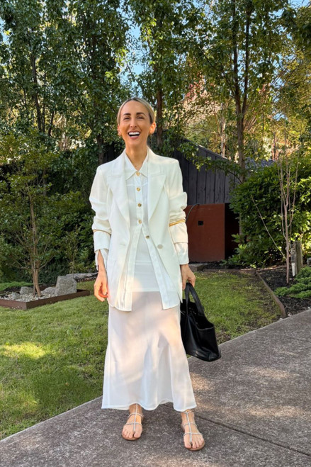 White Chiffon Bias Skirt