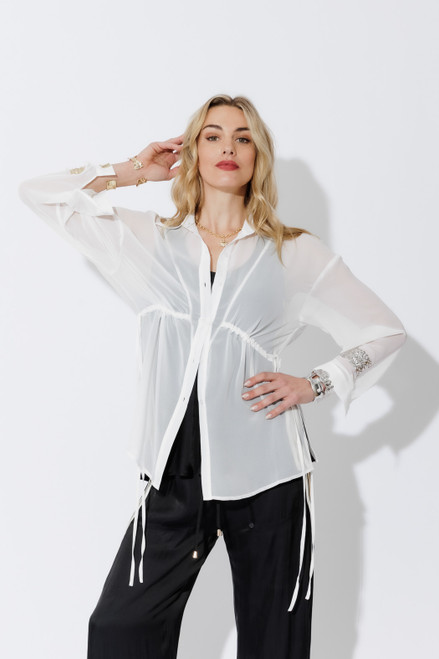 White Chiffon Drawstring Shirt White Chiffon Drawstring Shirt