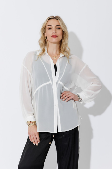 White Chiffon Drawstring Shirt White Chiffon Drawstring Shirt