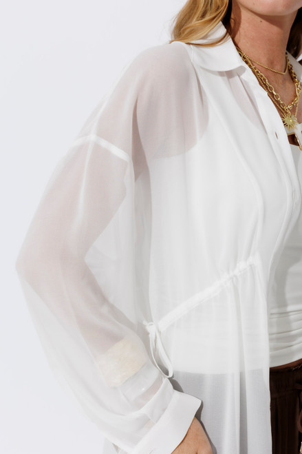 White Chiffon Drawstring Shirt White Chiffon Drawstring Shirt