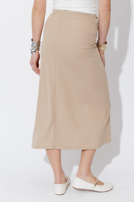 Beige Drape Front Skirt Beige Drape Front Skirt